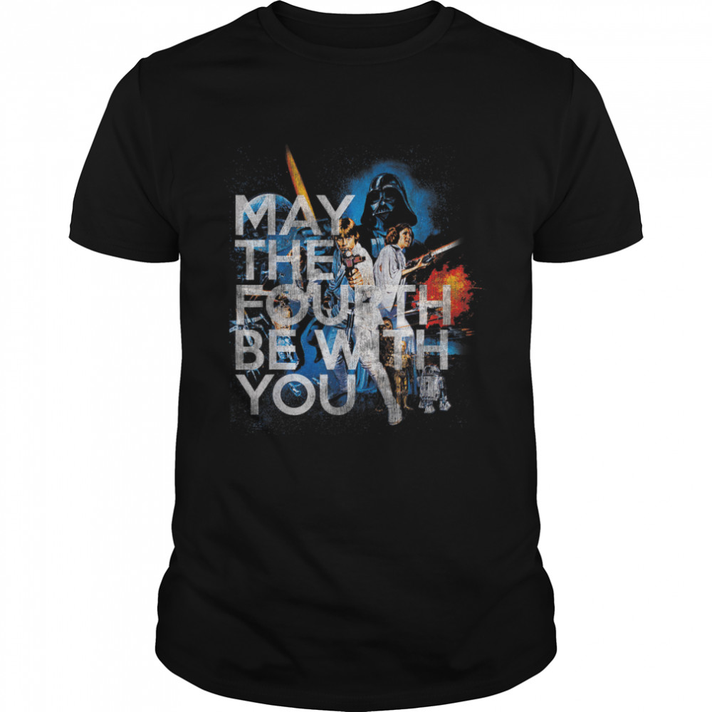Star Wars May The Fourth Be With You Vintage Movie Poster T-Shirt