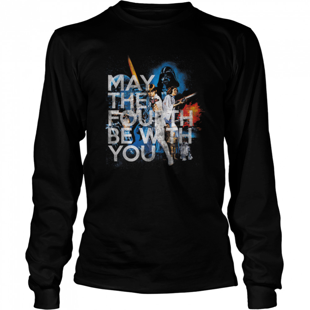 Star Wars May The Fourth Be With You Vintage Movie Poster T- Long Sleeved T-shirt