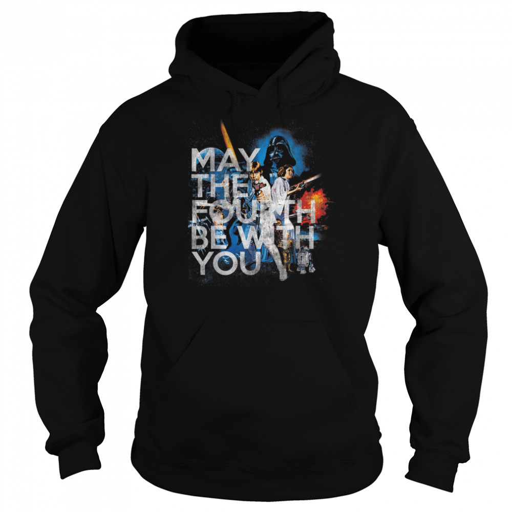 Star Wars May The Fourth Be With You Vintage Movie Poster T- Unisex Hoodie