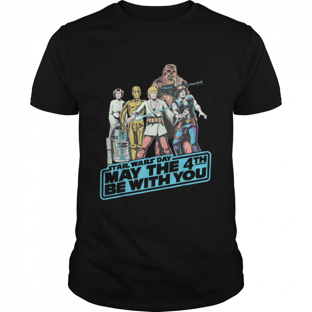 Star Wars May The Fourth Group Shot Retro Poster T-Shirt