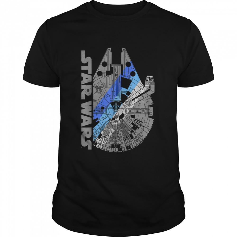 Star Wars Millennium Falcon Blue Shadow Graphic T-Shirt