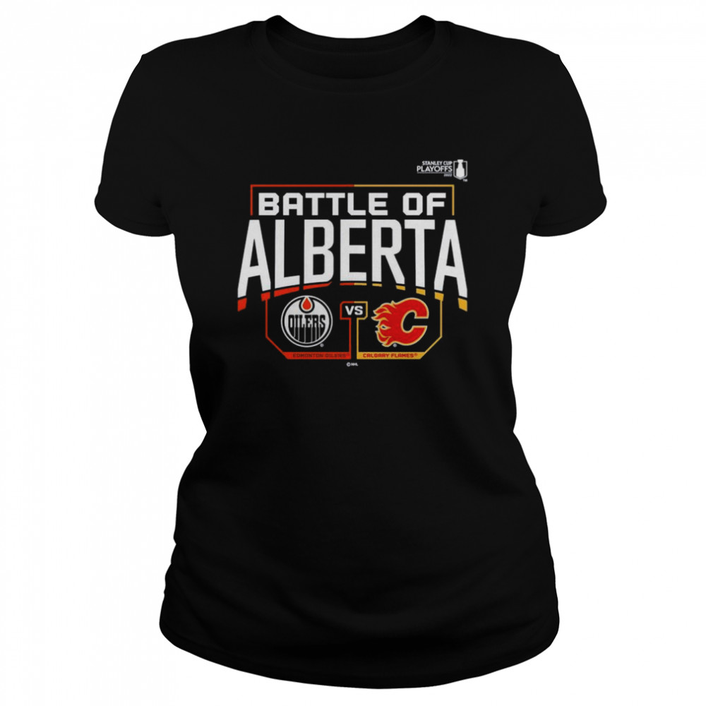 Calgary Flames vs Edmonton Oilers 2022 Stanley Cup Playoffs Battle of Alberta T- Classic Women's T-shirt
