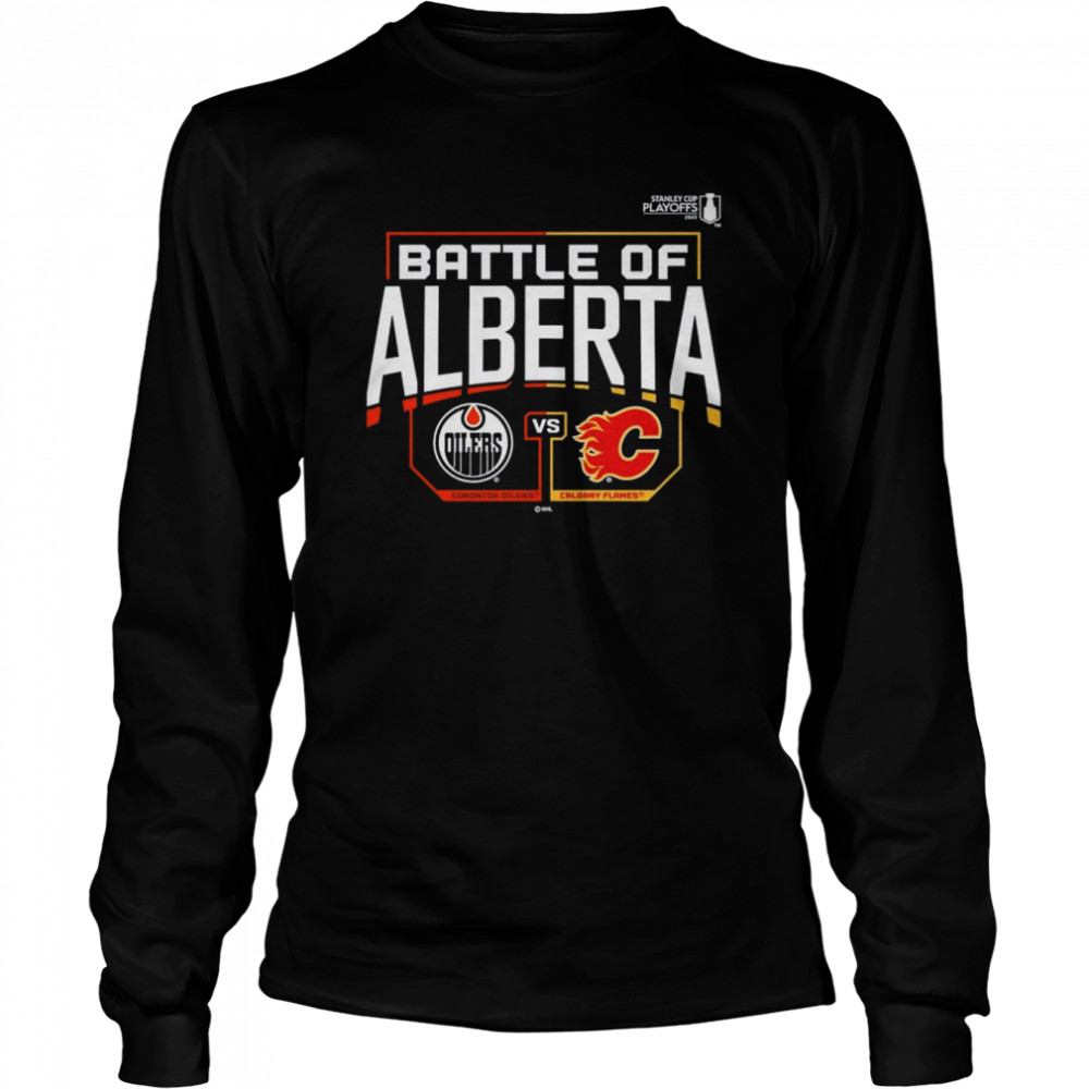 Calgary Flames vs Edmonton Oilers 2022 Stanley Cup Playoffs Battle of Alberta T- Long Sleeved T-shirt