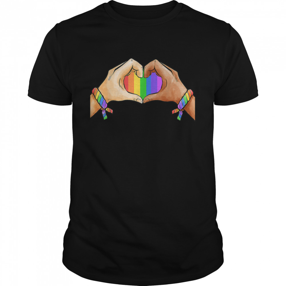 Gay Pride Clothing LGBT Rainbow Flag Heart Unity T-Shirt