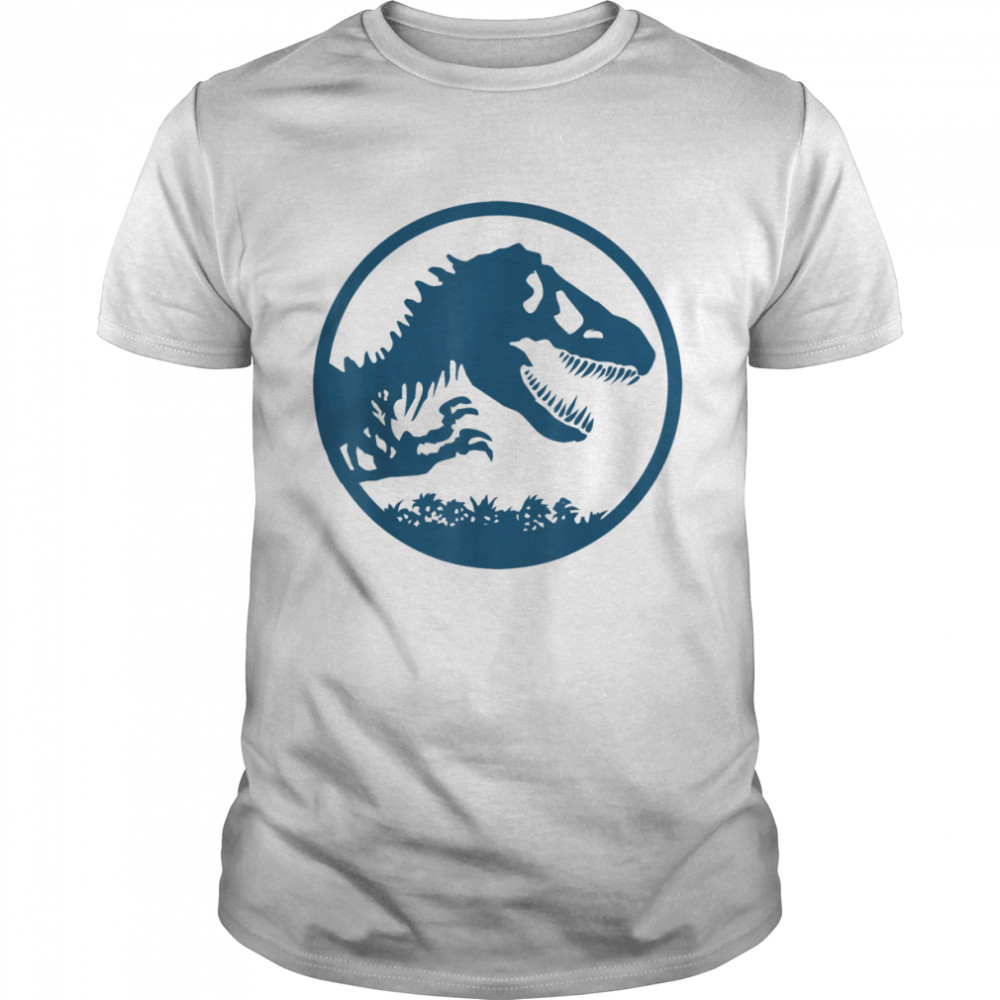 Jurassic World Blue Dinosaur Logo Outline Graphic T-Shirt
