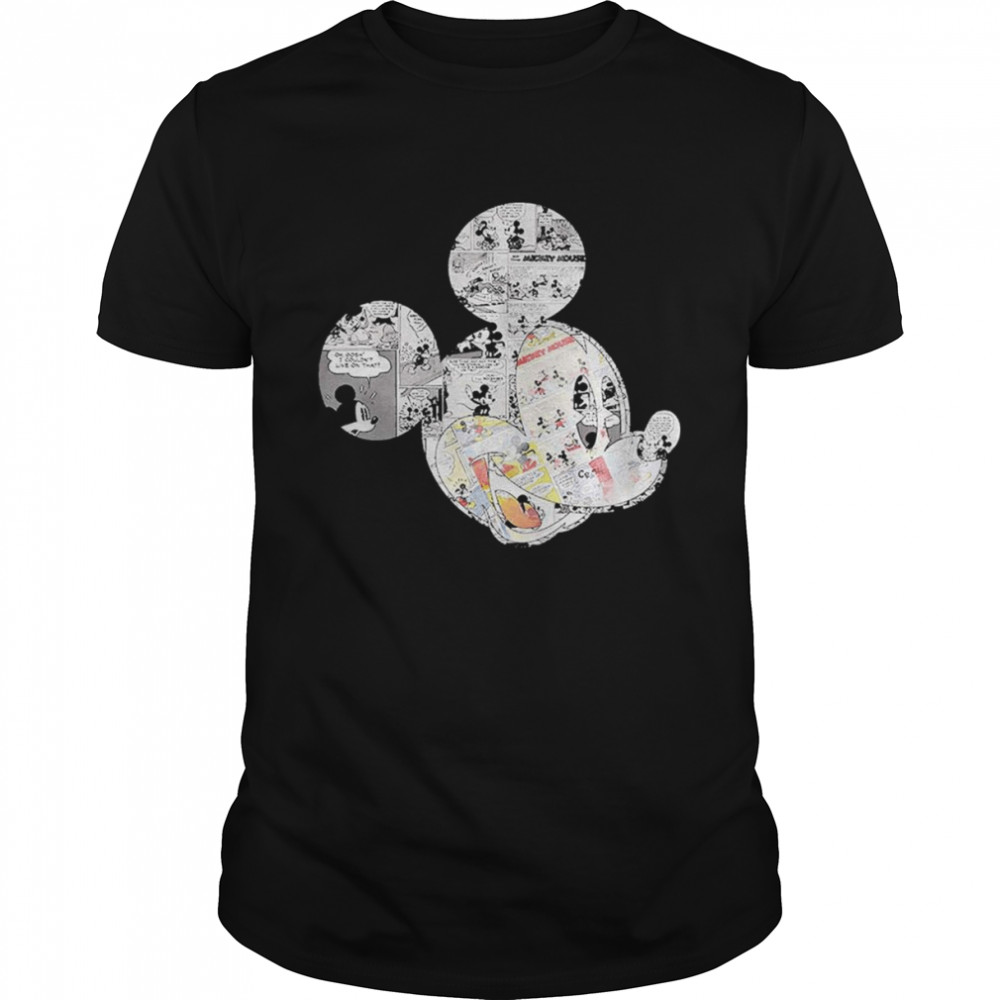 Mickey Mouse Comic Strips Classic Vintage Licensed Adult Tee Graphic Shirt