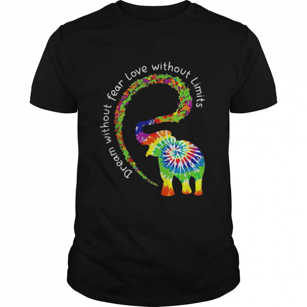 Dream without fear love elephant lgbt pride tie-dye shirt