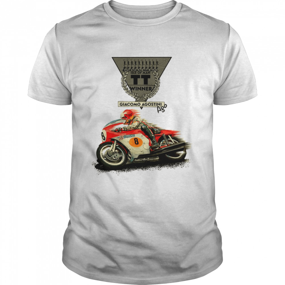 Giacomo Agostini Ago Multiple Winner Isle Of Man Manx Grand Prix By Motor Motorcycle Race shirt