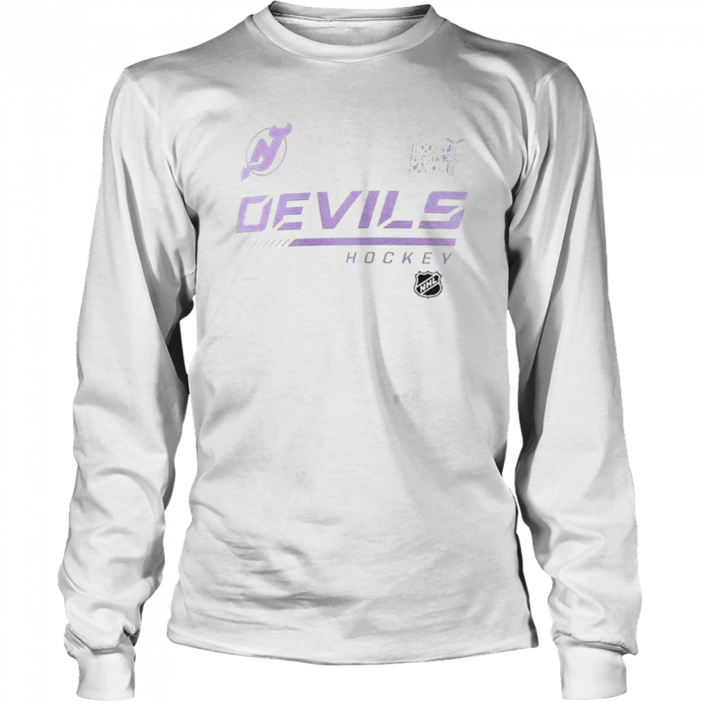 New Jersey Devils Fanatics Branded NHL Hockey Fights Cancer  Long Sleeved T-shirt