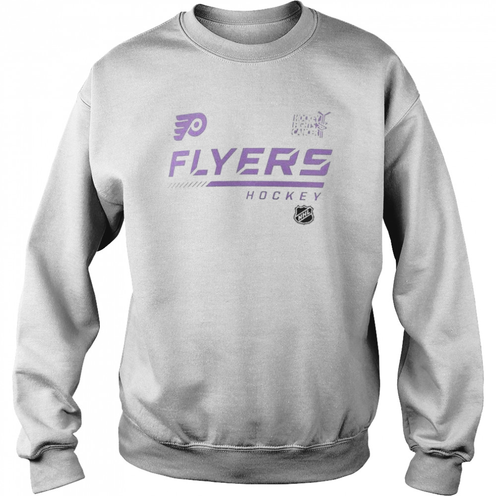 Fanatics NHL Women's Philadelphia Flyers Hockey Fights Cancer White V-Neck T-Shirt, Small