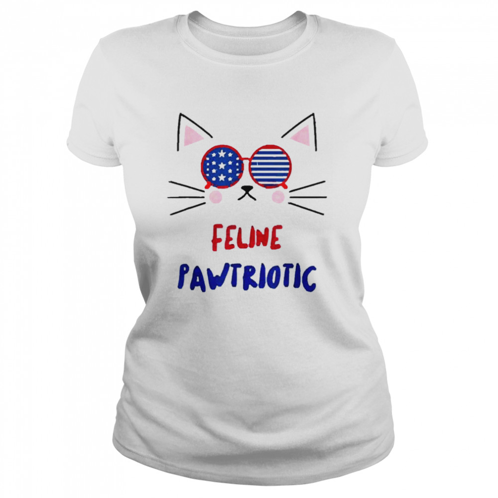 4th of july cat independence day patriot usa for cat lover shirt Classic Women's T-shirt