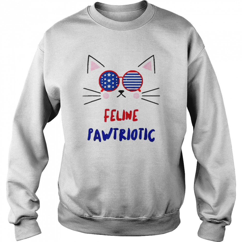 4th of july cat independence day patriot usa for cat lover shirt Unisex Sweatshirt