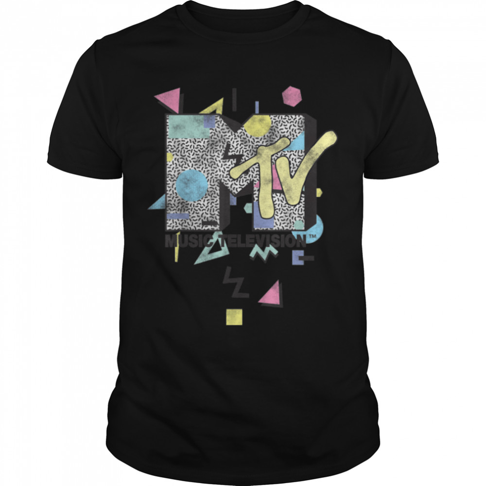 MTV Retro Shape Design Logo Graphic T-Shirt B07JB4R3P9