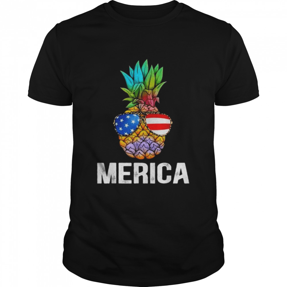 Patriotic Pineapple 4th Of July America Usa Flag Shirt
