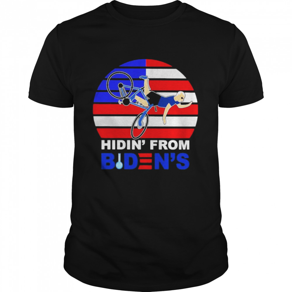Joe Biden Fall Bike Hidin’ from Biden vintage American flag shirt