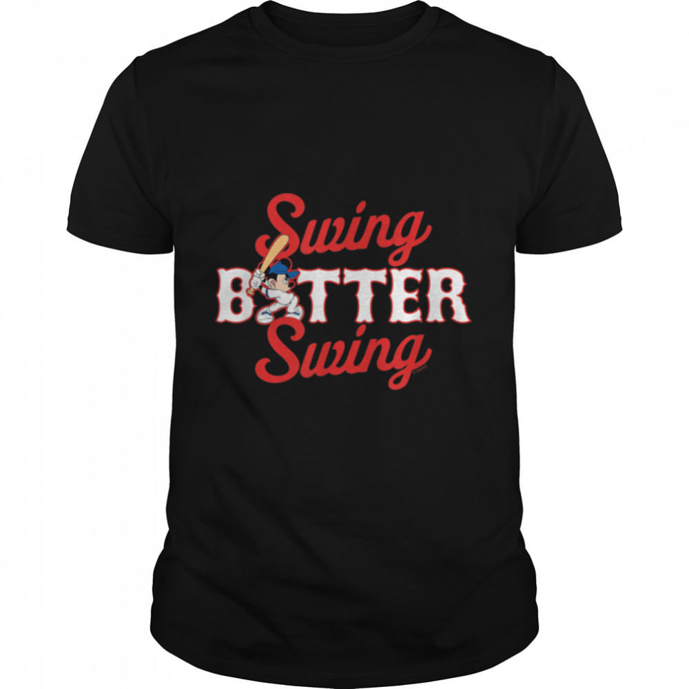 Disney – Mickey Swing Batter Swing Baseball T-Shirt B09XJPPK7Z