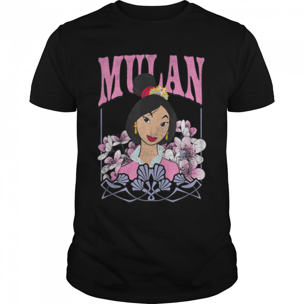 Disney Mulan Floral Princess Mulan Portrait T-Shirt B09YLHYKW9
