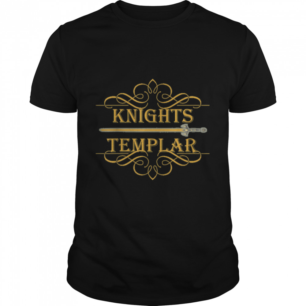 Knights Templar Sword Cross Deus Vult Crusader Symbol T-Shirt B09VPYP2VX