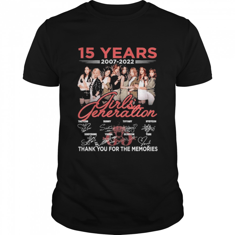 15 years 2007-2022 Girls Generation signatures thank you for the memories shirt