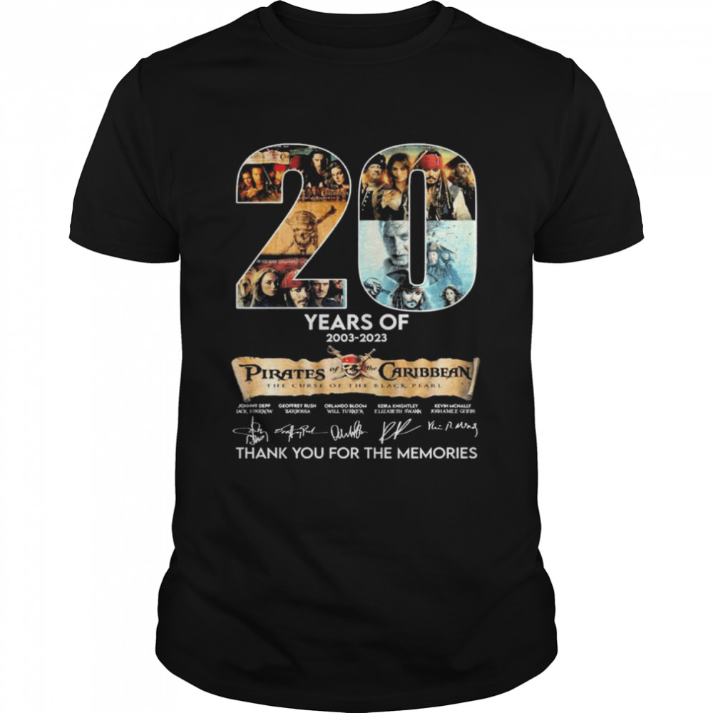 Pirates Caribbean Fans 17 Years Anniversary Thank You For The Memories  Signature Black T Shirt Men And Women S-6XL Cotton (2021 UPDATED)