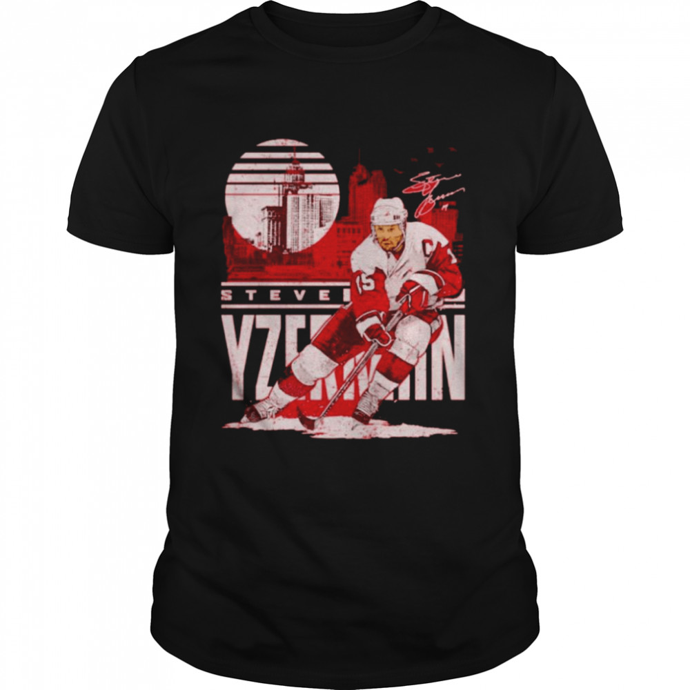 Steve Yzerman Detroit Red Wings City Skyline signature shirt