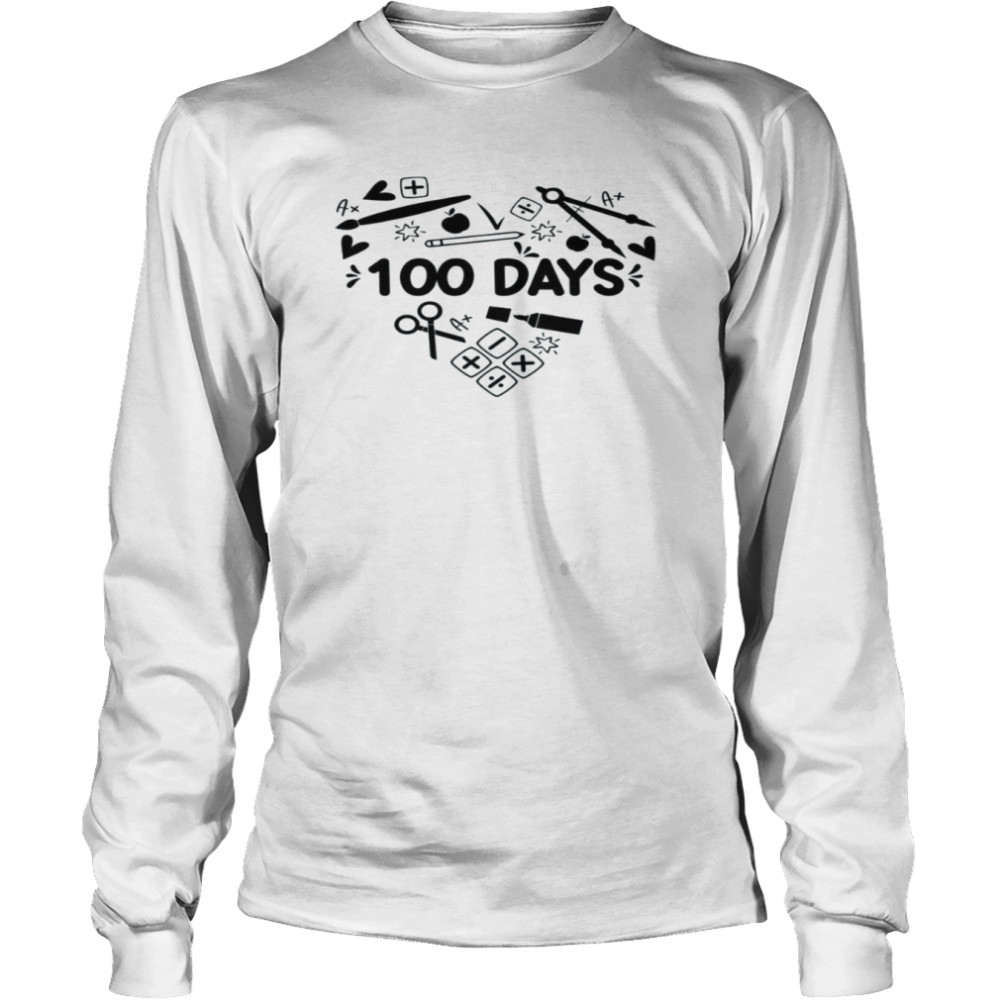 100 Days of School T- Long Sleeved T-shirt