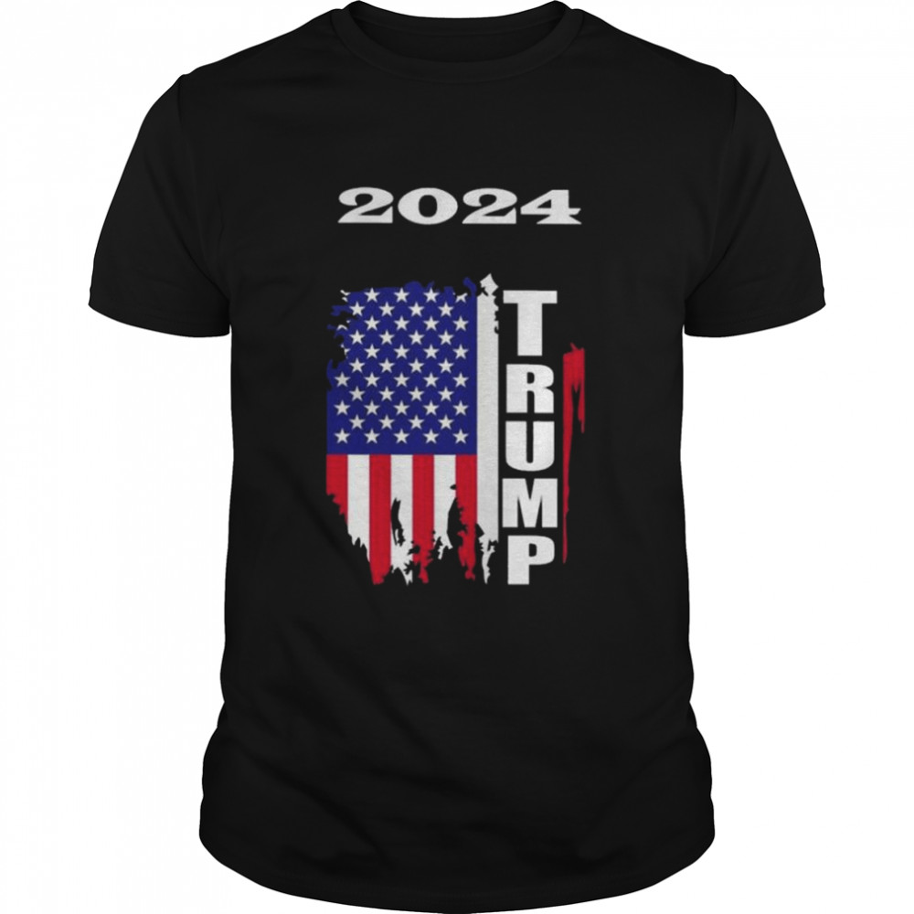 Trump is coming 2024 American flag shirt