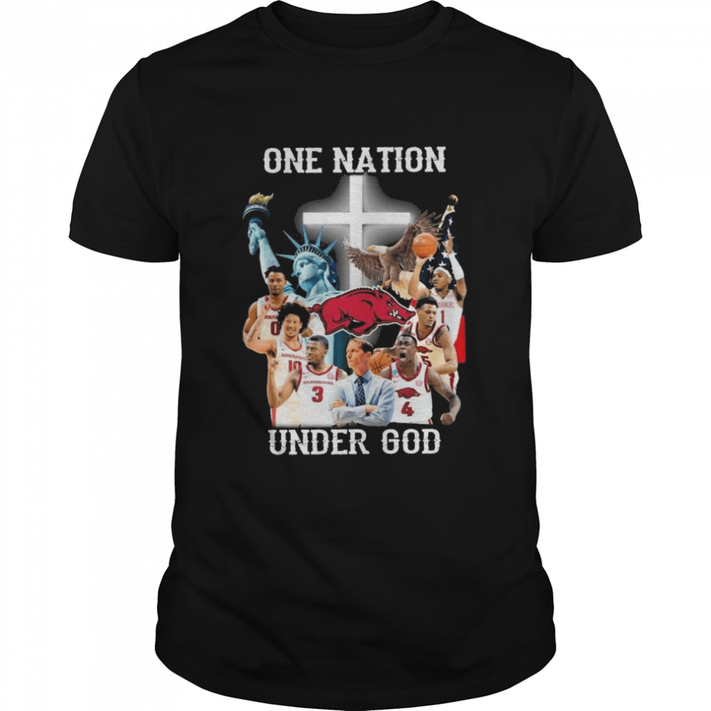Arkansas Razorbacks One Nation Under God US Flag Shirt
