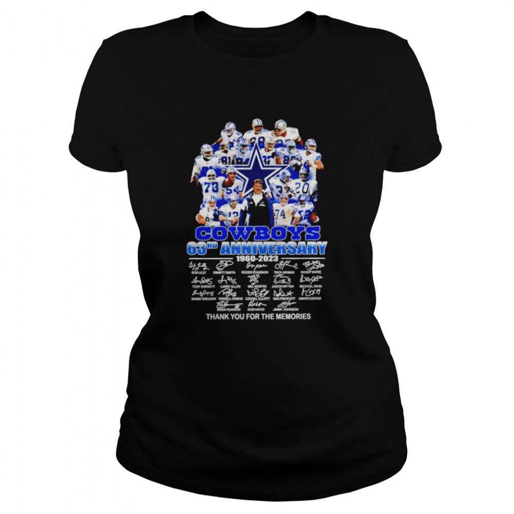Dallas Cowboys 63rd anniversary 1960-2023 thank you for the memories signatures shirt Classic Women's T-shirt