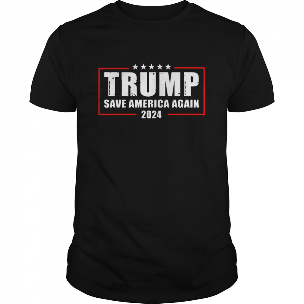 Trump 2024 save america again Trump American flag shirt