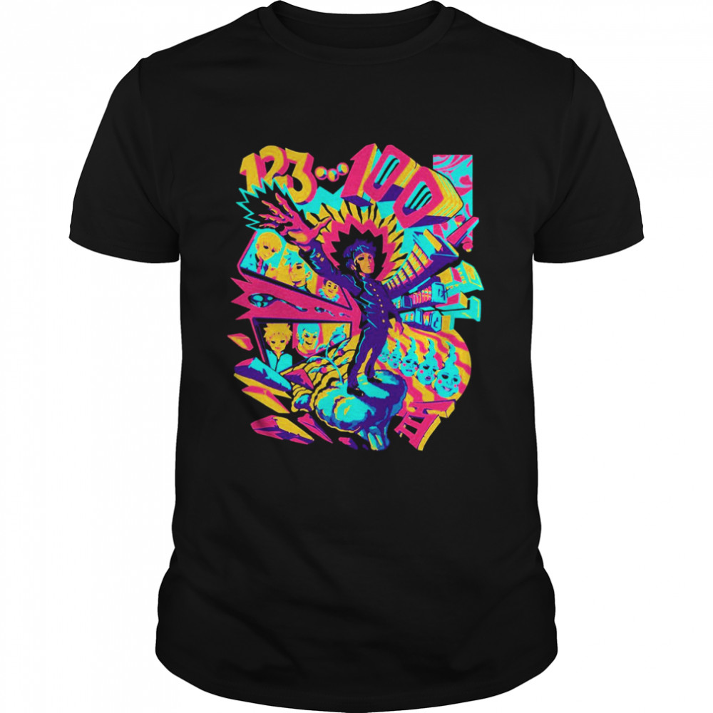 1 2 3 Psychedelic 100 Anime Coloful shirt