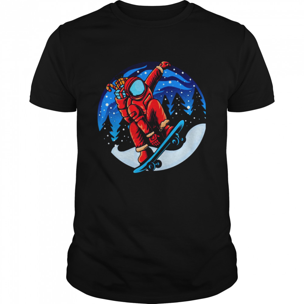Snowskating Astronaut Christmas Gift shirt