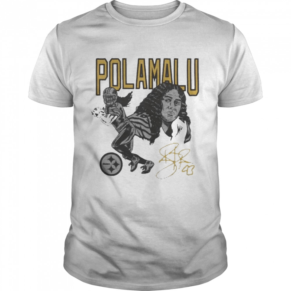 Men's Troy Polamalu Pittsburgh Steelers One Color T-Shirt - Ash