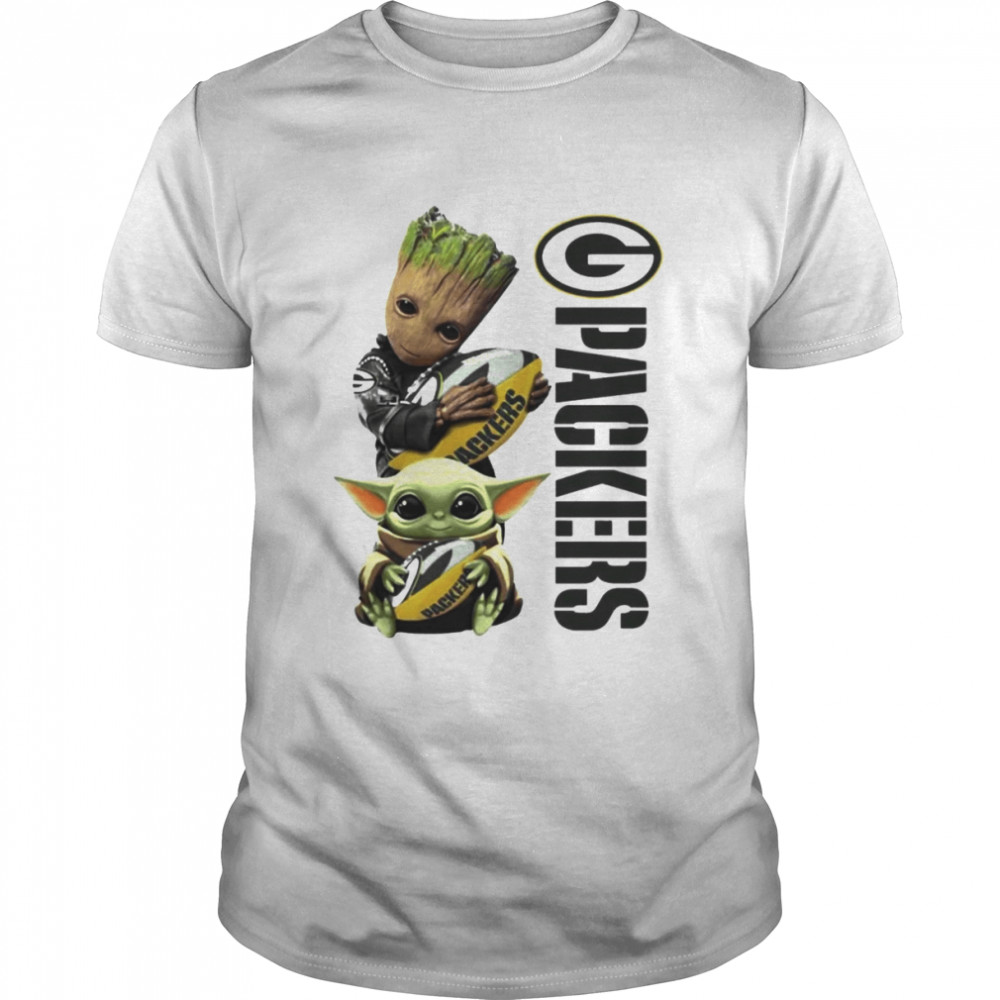 Buy Baby Groot and Baby Yoda hug Green Bay Packers shirt For Free