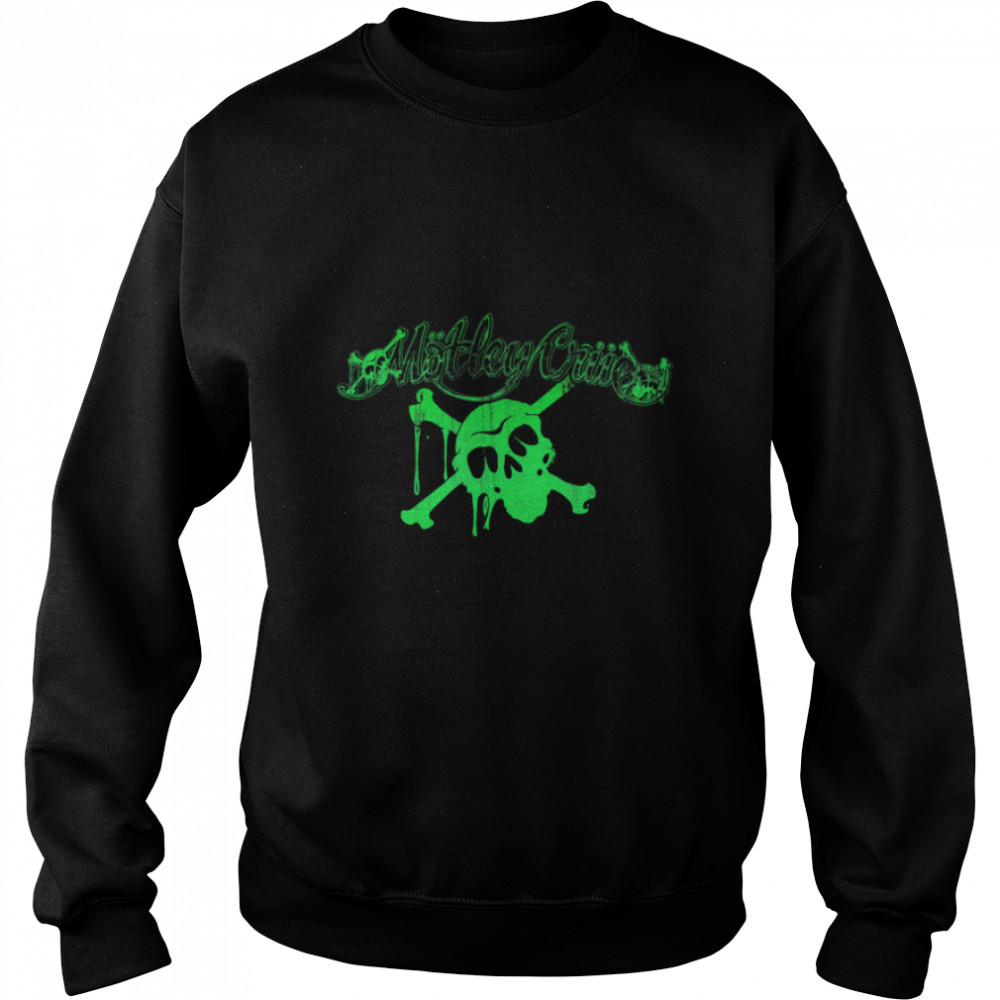 Mötley Crüe – Neon Green Logo with Skull T- B09MV9C9V7 Unisex Sweatshirt