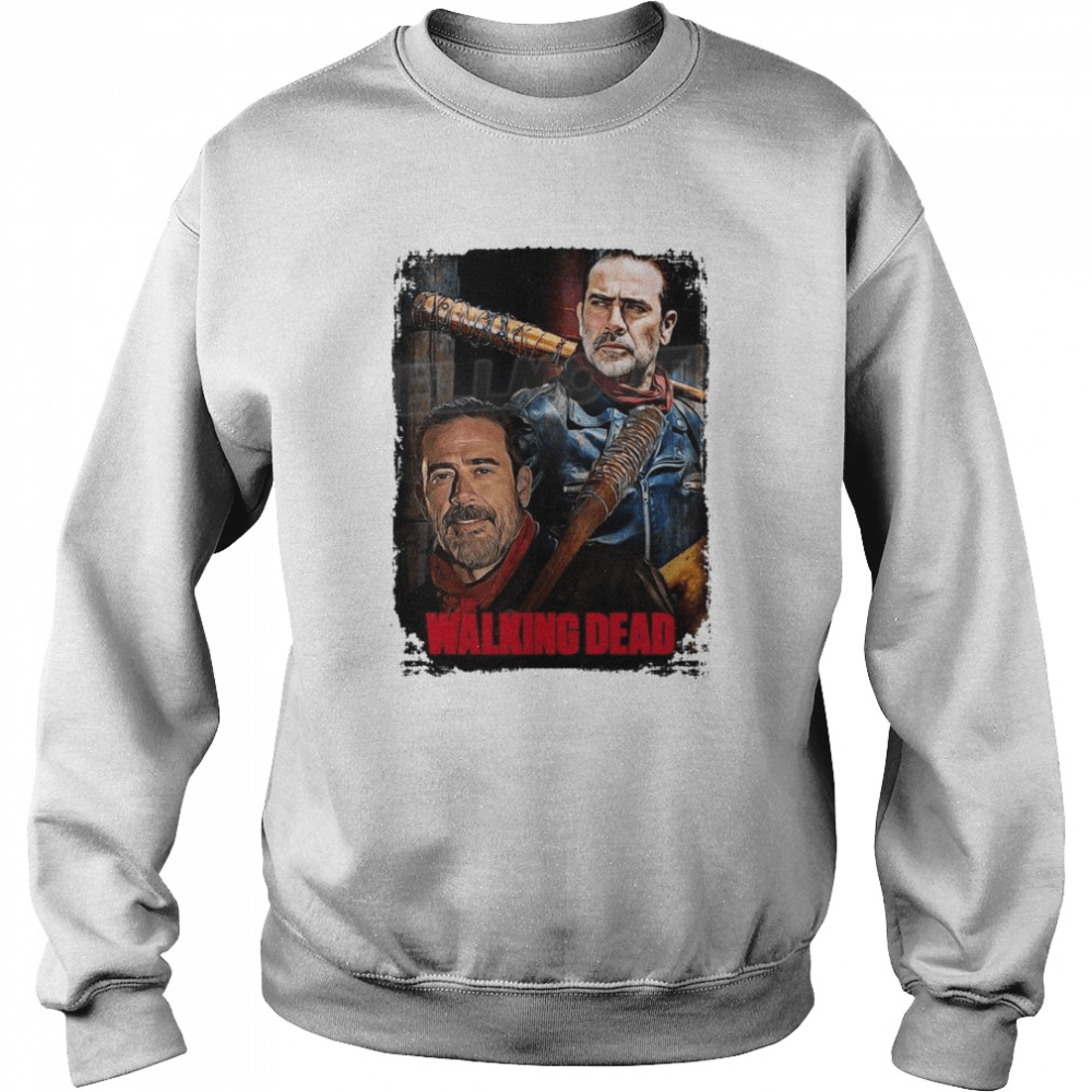 Custom Made Negan With Lucille From The Walking Dead White Jeffrey Dean Morgan Halloween shirt Unisex Sweatshirt