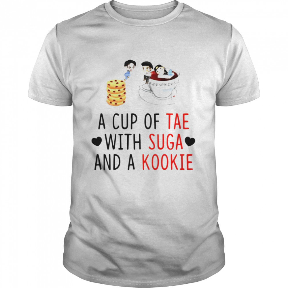 A cup of tae with suga and a kookie T-shirt