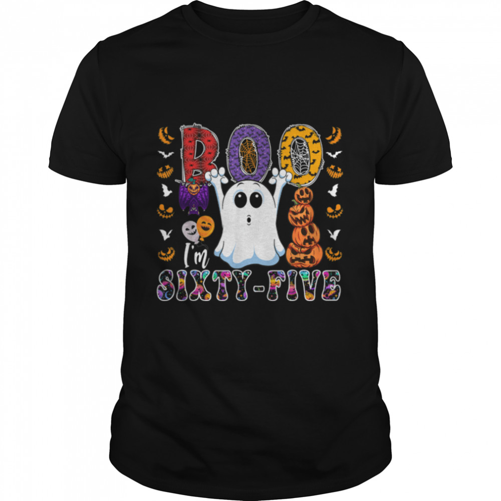 Boo I’m Sixty-five Cute Boo Ghost Halloween 65th Birthday T-Shirt B0BJ7BG595