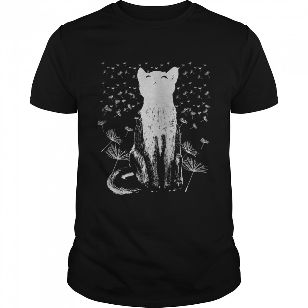 Dandelion Cat Kawaii Cat Gift For Cat Lovers shirt
