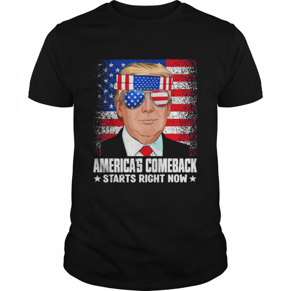Trump America’s Comeback Starts Right Now American Flag Shirt