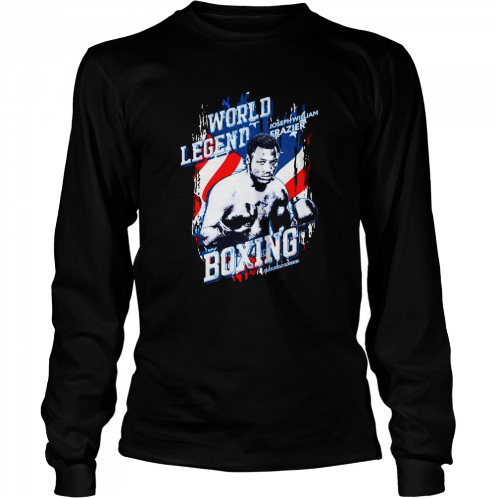 Uk Flag Design Joe Frazier World Legend Boxing shirt Long Sleeved T-shirt
