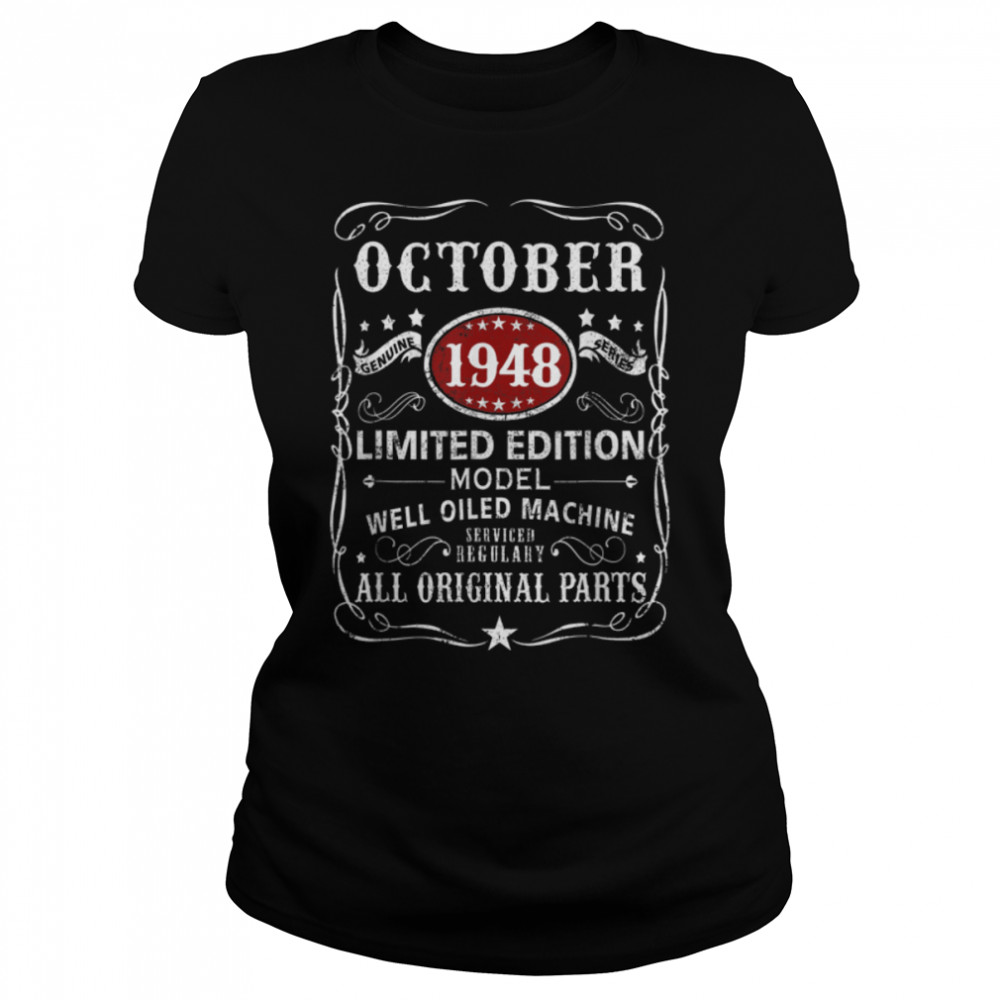 74 Years Old Gifts Decoration October 1948 74th Birthday T- B0BF9S84KH Classic Women's T-shirt
