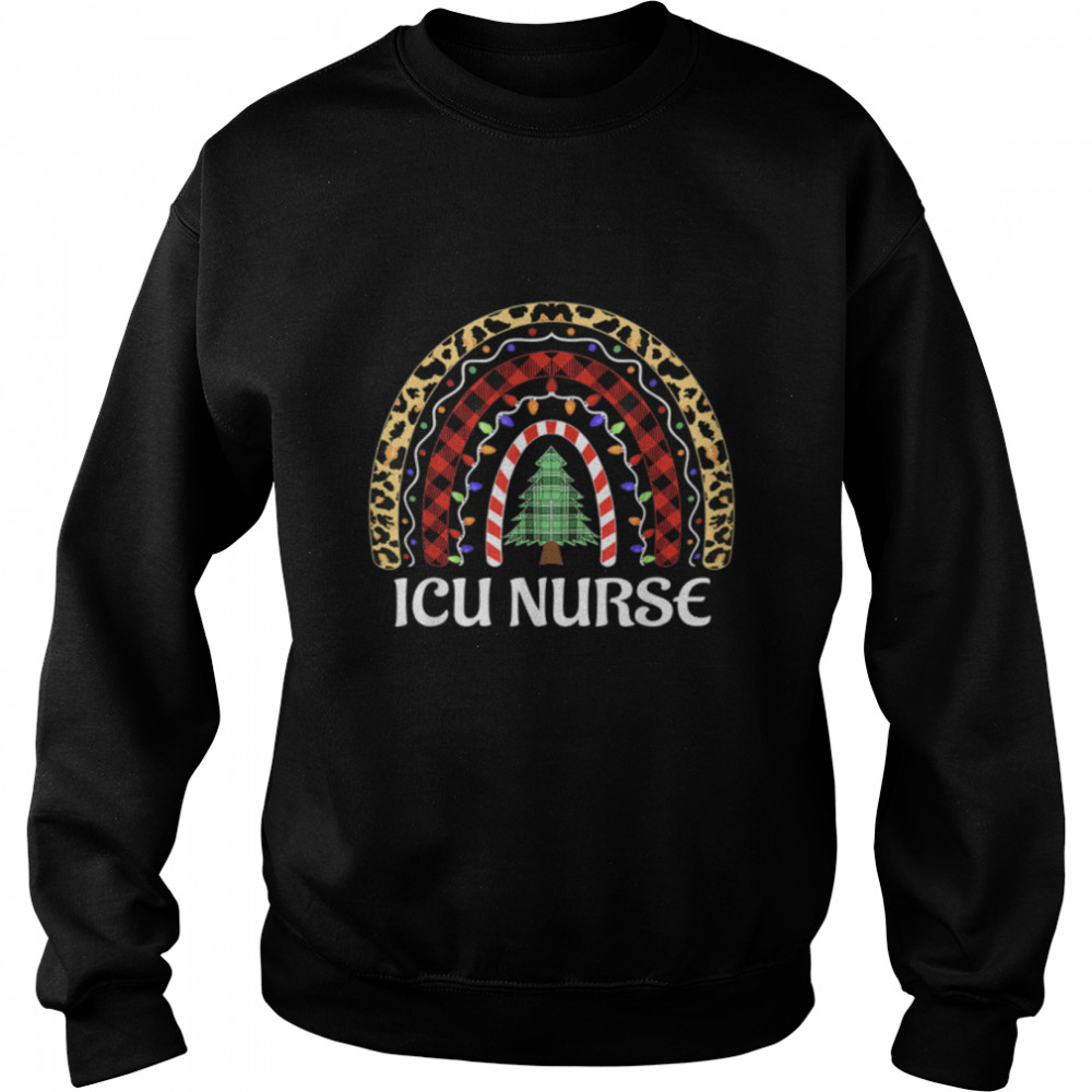 Christmas ICU Nurse Leopard Rainbow Nurse Xmas Christmas T- B0BN8PHX9S Unisex Sweatshirt