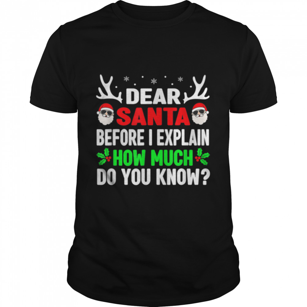 Christmas Shirts Adults Dear Santa I Can Explain T-Shirt B0BN85XR4D