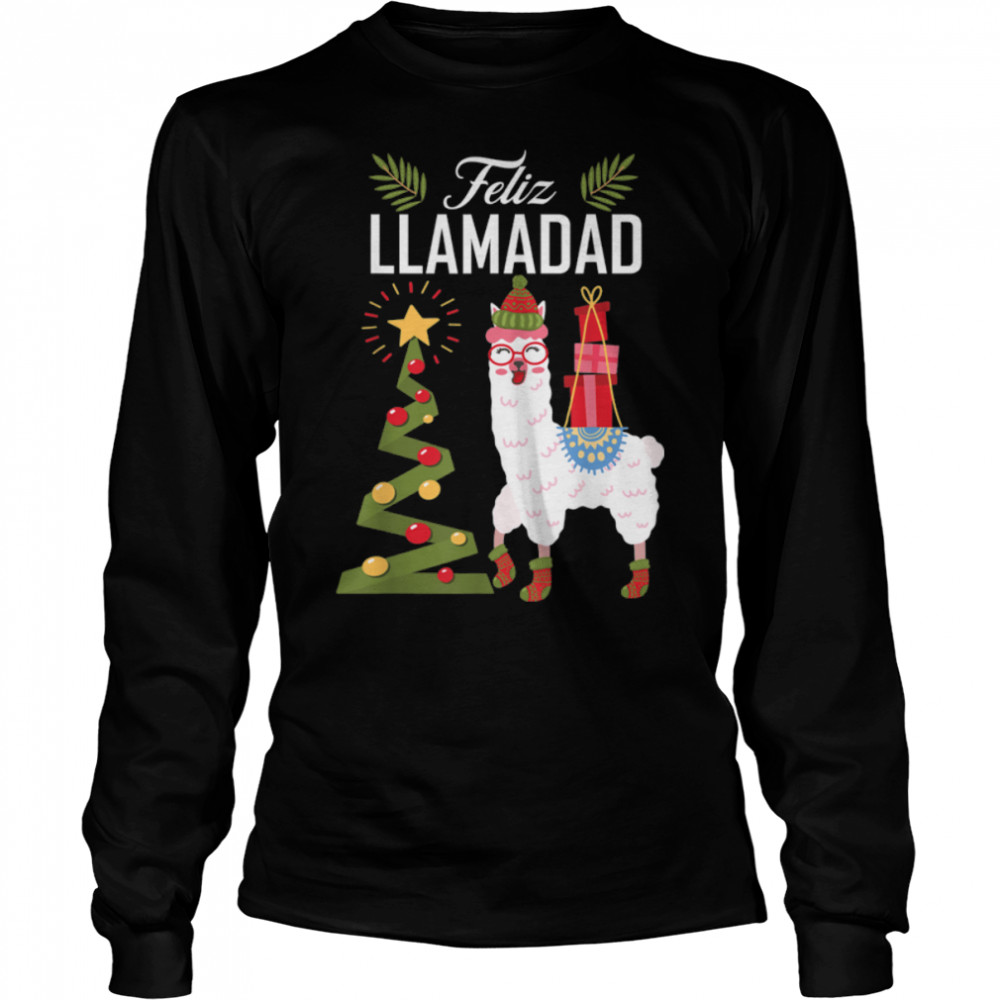 Feliz Llamadad - Feliz Navidad Llama Pun - Christmas Llama T- B0BN8XT7XV Long Sleeved T-shirt