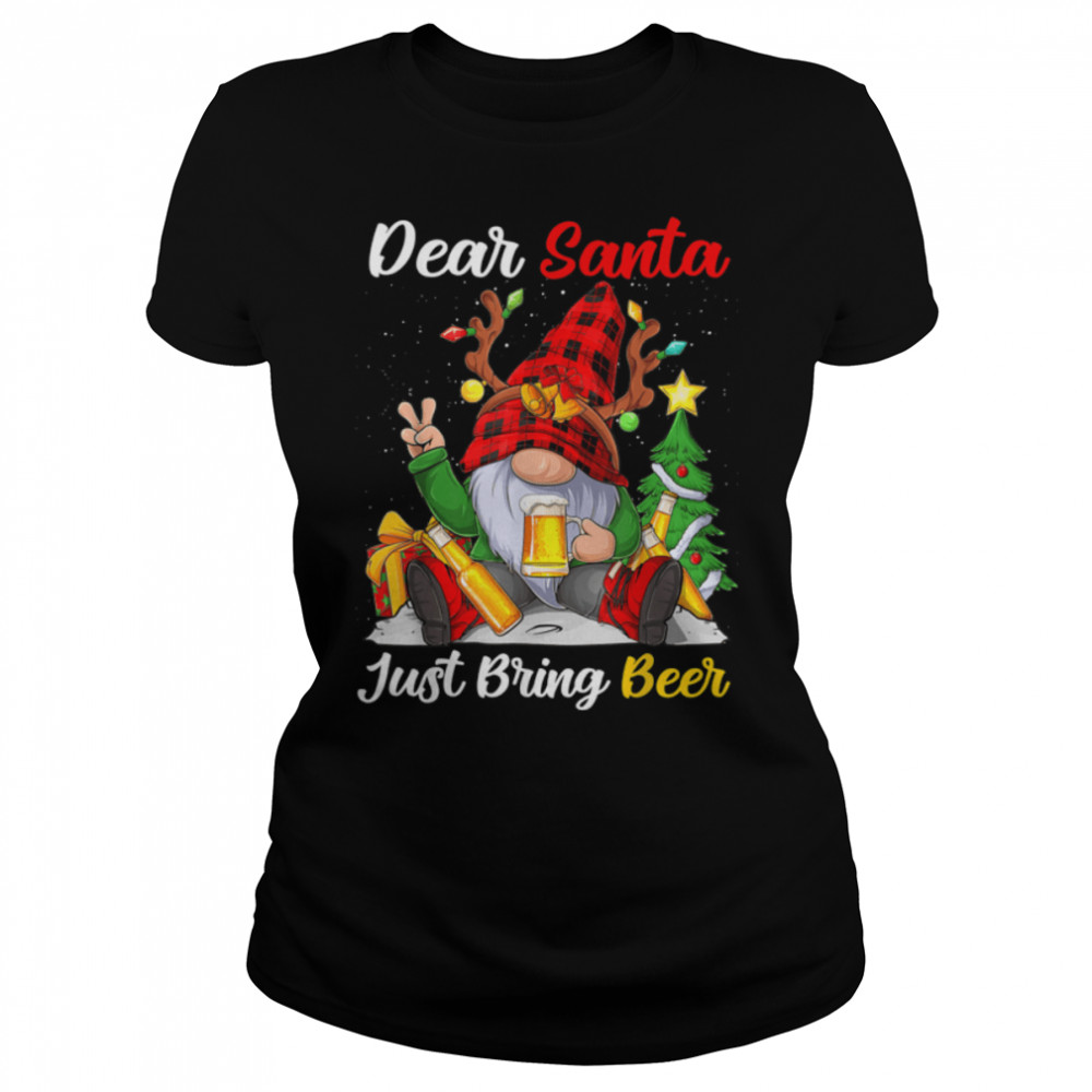 Funny Dear Santa Just Bring Beer Christmas Xmas Matching T- B0BN84YBB5 Classic Women's T-shirt