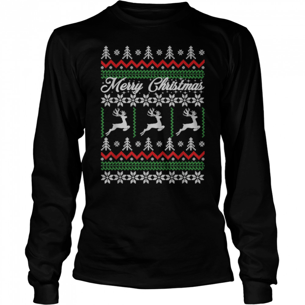 Merry Christmas Buffalo Red Plaid Funny Ugly Christmas T- B0BN8V1QT7 Long Sleeved T-shirt
