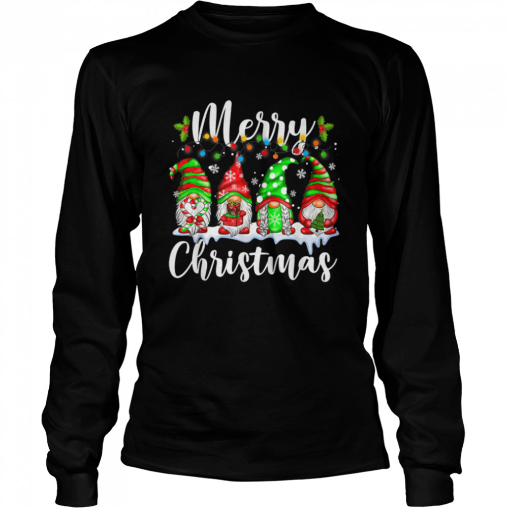 Merry Christmas Gnome  Funny Family Xmas Kid Boys Girls T- B0BN8TH54S Long Sleeved T-shirt