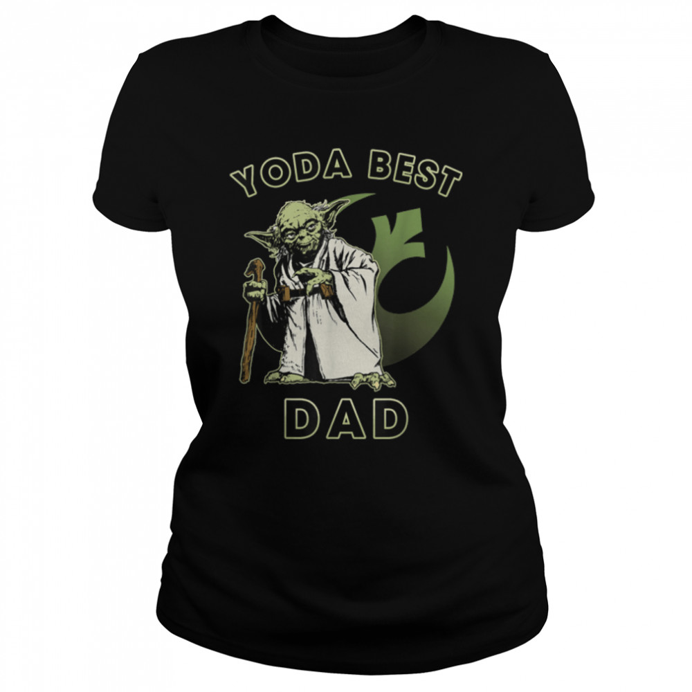 Star Wars Yoda Best Dad Rebel Logo T- B07Q84RZRL Classic Women's T-shirt