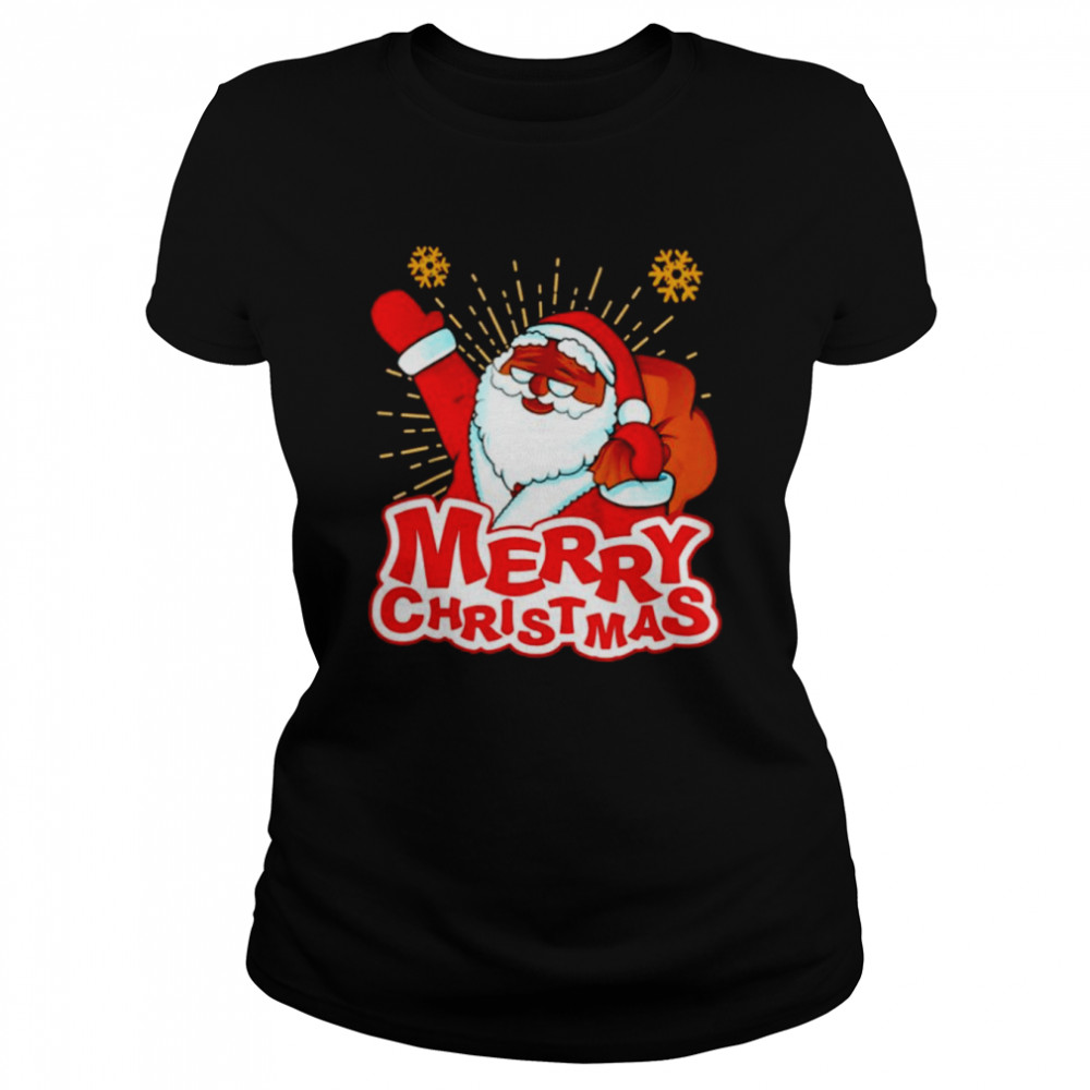 Awesome joyful black Santa Claus Merry Christmas shirt Classic Women's T-shirt